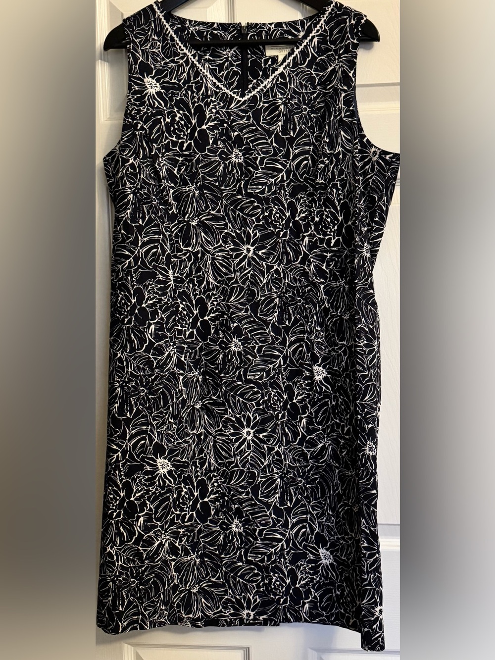 Norton McNaughton Navy and White Floral Dress